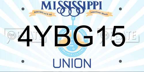 4YBG15 Mississippi License Plate
