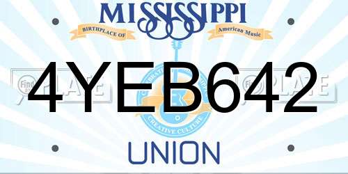 4YEB642 Mississippi License Plate