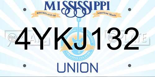 4YKJ132 Mississippi License Plate