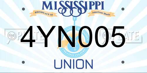 4YN005 Mississippi License Plate