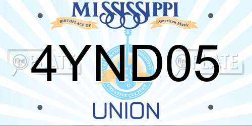 4YND05 Mississippi License Plate