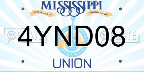 4YND08 Mississippi License Plate