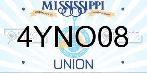4YNO08 Mississippi License Plate