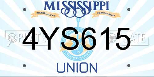 4YS615 Mississippi License Plate