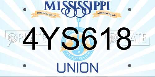 4YS618 Mississippi License Plate