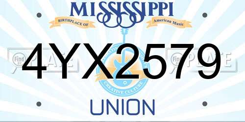 4YX2579 Mississippi License Plate