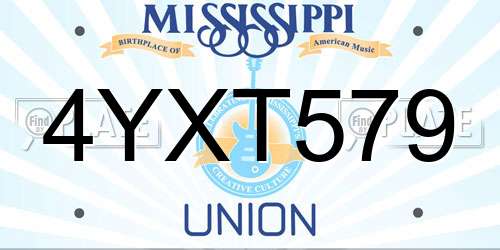 4YXT579 Mississippi License Plate