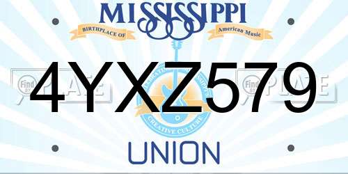 4YXZ579 Mississippi License Plate