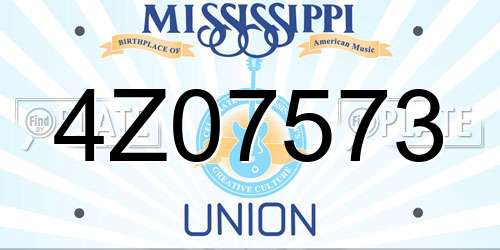 4Z07573 Mississippi License Plate