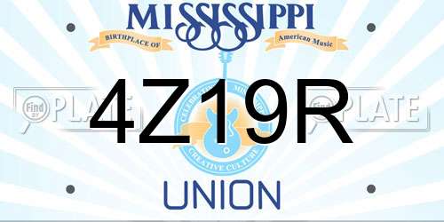 4Z19R Mississippi License Plate