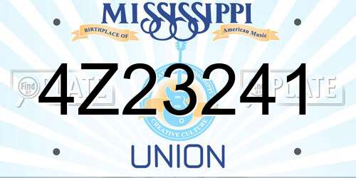 4Z23241 Mississippi License Plate