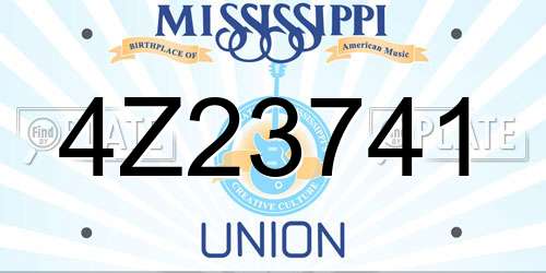 4Z23741 Mississippi License Plate