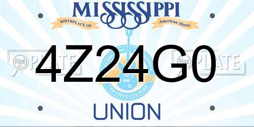 4Z24G0 Mississippi License Plate