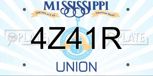 4Z41R Mississippi License Plate
