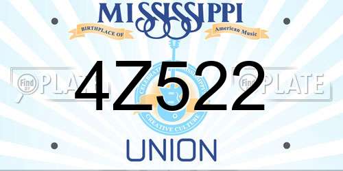 4Z522 Mississippi License Plate