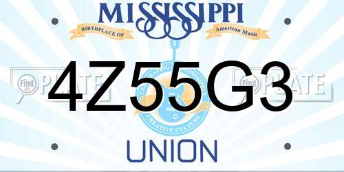 4Z55G3 Mississippi License Plate