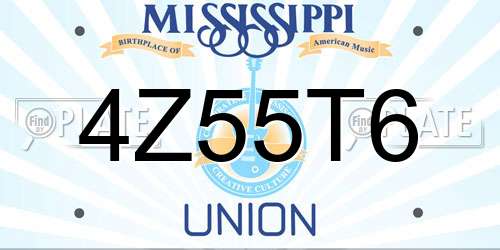 4Z55T6 Mississippi License Plate