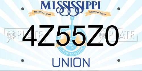 4Z55Z0 Mississippi License Plate