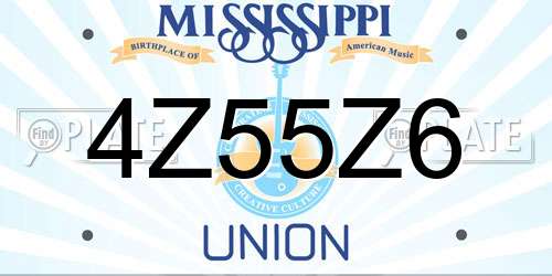 4Z55Z6 Mississippi License Plate