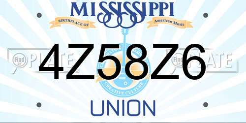 4Z58Z6 Mississippi License Plate