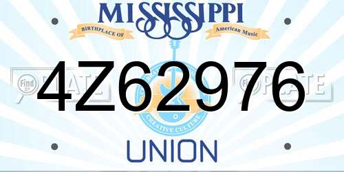 4Z62976 Mississippi License Plate