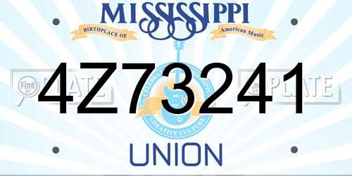 4Z73241 Mississippi License Plate