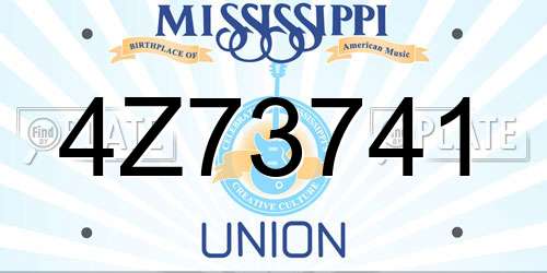4Z73741 Mississippi License Plate