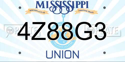 4Z88G3 Mississippi License Plate