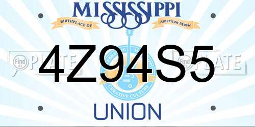 4Z94S5 Mississippi License Plate