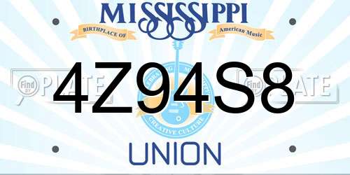 4Z94S8 Mississippi License Plate