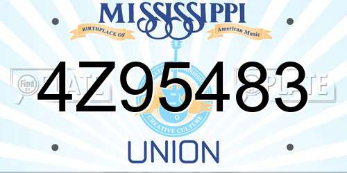 4Z95483 Mississippi License Plate