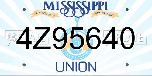 4Z95640 Mississippi License Plate