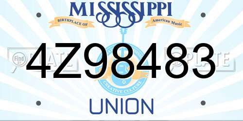 4Z98483 Mississippi License Plate