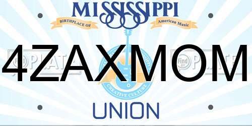 4ZAXMOM Mississippi License Plate