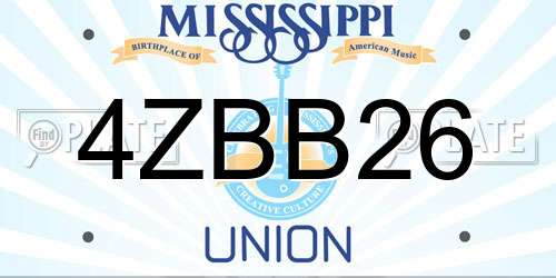 4ZBB26 Mississippi License Plate