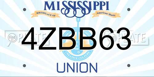 4ZBB63 Mississippi License Plate