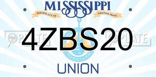 4ZBS20 Mississippi License Plate