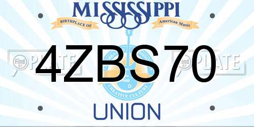 4ZBS70 Mississippi License Plate