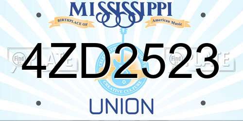 4ZD2523 Mississippi License Plate