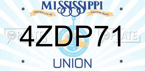 4ZDP71 Mississippi License Plate