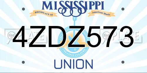 4ZDZ573 Mississippi License Plate
