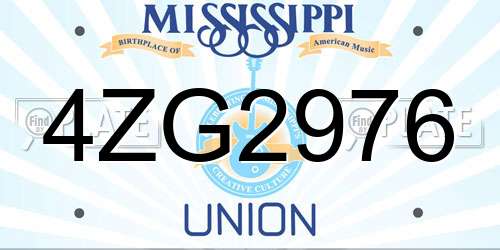 4ZG2976 Mississippi License Plate