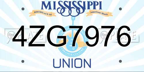 4ZG7976 Mississippi License Plate