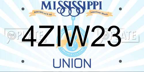 4ZIW23 Mississippi License Plate