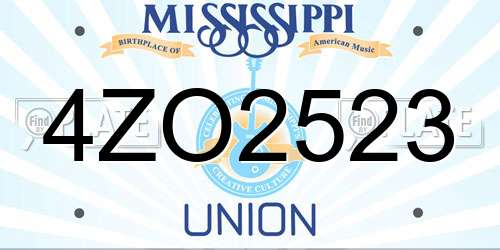 4ZO2523 Mississippi License Plate