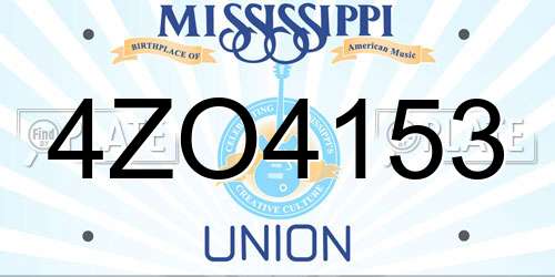 4ZO4153 Mississippi License Plate