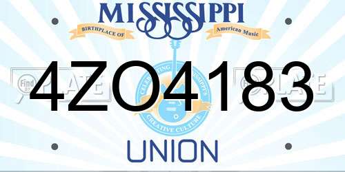 4ZO4183 Mississippi License Plate