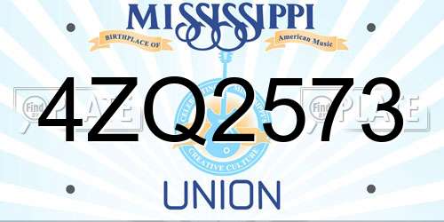 4ZQ2573 Mississippi License Plate