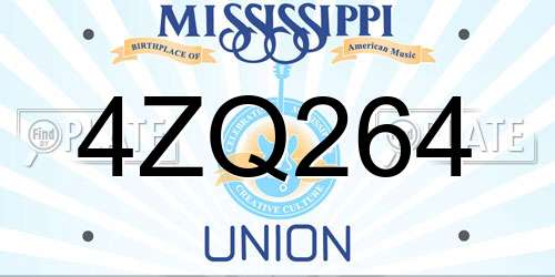 4ZQ264 Mississippi License Plate