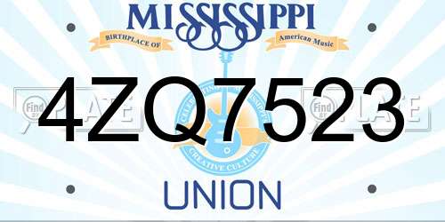 4ZQ7523 Mississippi License Plate